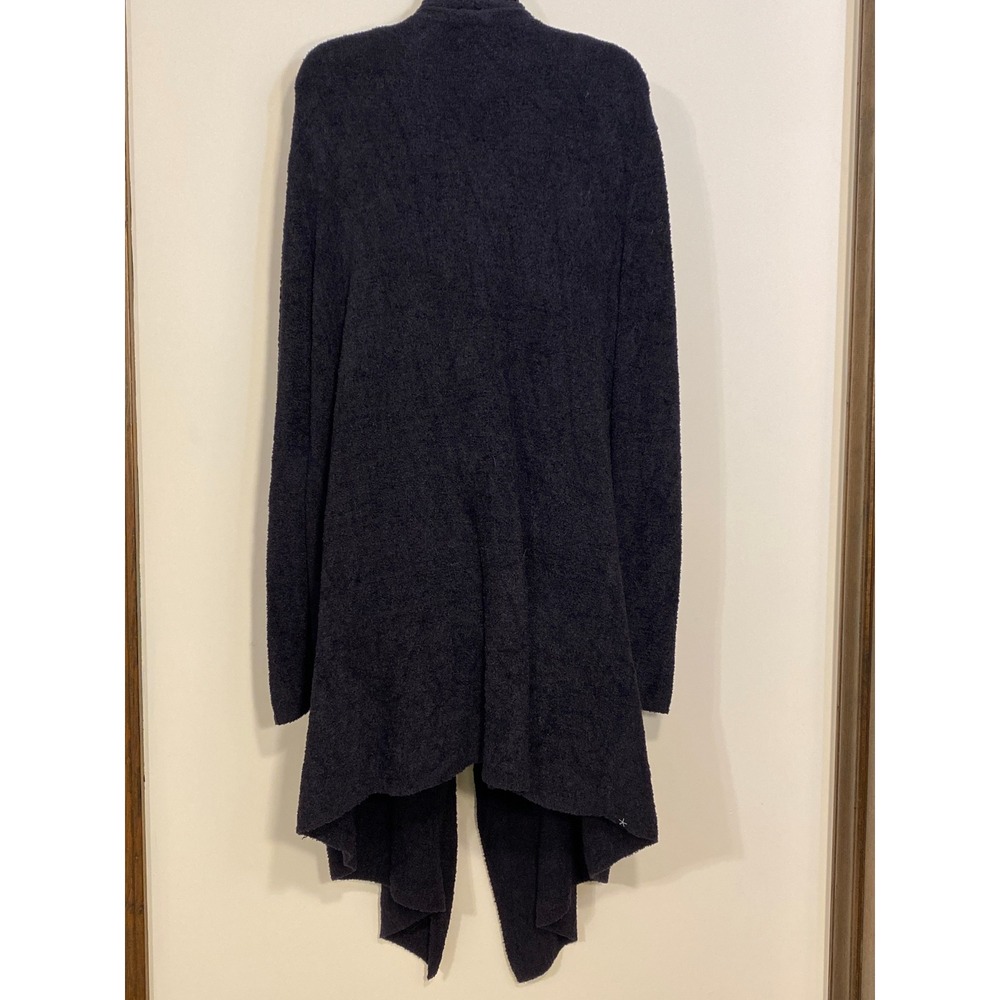 Barefoot Dreams CozyChic Lite Black Draped Open Front Cardigan Style 2X - Picture 2 of 7